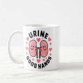 Urine Good Hands Kidney Pun Cute Cartoon Humor  Kaffeetasse (Links)