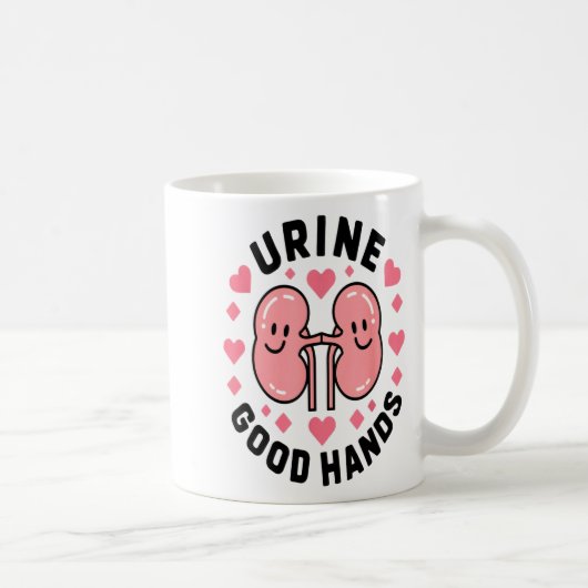Urine Good Hands Kidney Pun Cute Cartoon Humor  Kaffeetasse (Rechts)