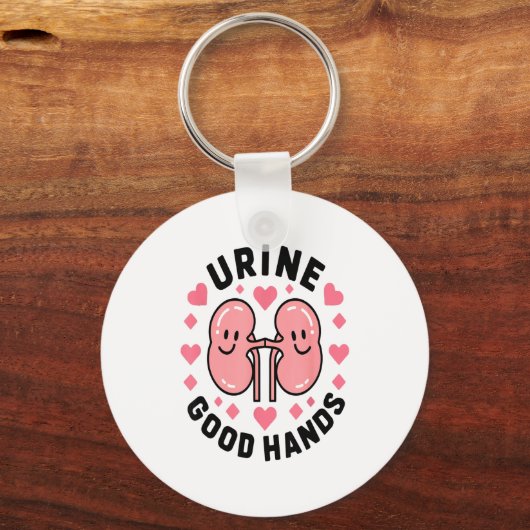 Urine Good Hands Kidney Pun Cute Cartoon Humor  Schlüsselanhänger (Vorderseite)
