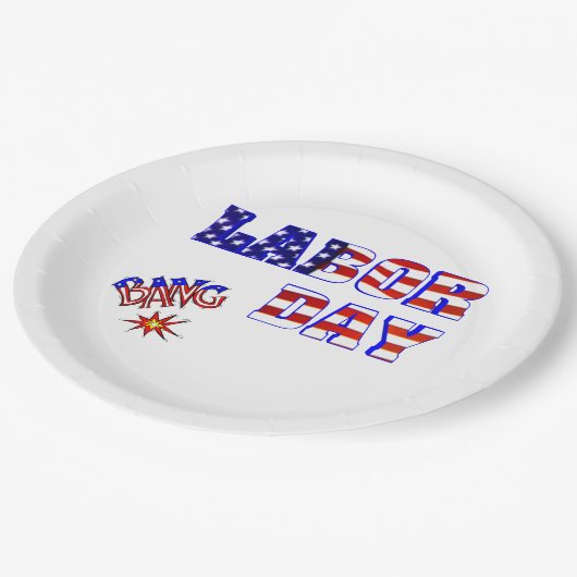 Urknall am Arbeitstag Pappteller (Schrägansicht)