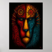 Urkönig Löwe Abstrakte Kunst – Expressionistisch Poster (Vorne)