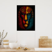 Urkönig Löwe Abstrakte Kunst – Expressionistisch Poster (Küche)