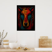 Urkunst Hundetotem Abstrakte Kunst – Expressionism Poster (Küche)