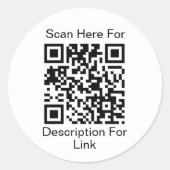 URL der Website hinzufügen - QR-Code auf weiß prüf Runder Aufkleber (Vorderseite)