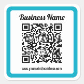 URL einer Website hinzufügen und sofort einen QR-C Quadratischer Aufkleber (Vorderseite)