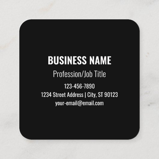 URL eingeben und Scannercode erstellen | SCHWARZ-W Quadratische Visitenkarte (Rückseite)