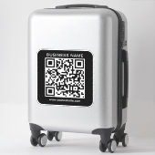 URL-QR-Code-Vorlage für den Firmennamen Benutzerde Aufkleber (Koffer)