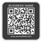 URL-QR-Code-Vorlage für den Firmennamen Benutzerde Aufkleber (Vorderseite)