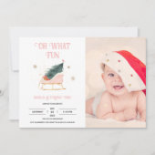 Urlaub 1. Geburtstag Girl Foto Einladung (Vorderseite)