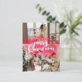 Urlaub 3 Fotos | Moderne frohe Weihnachten Postkarte (Stehend Vorderseite)
