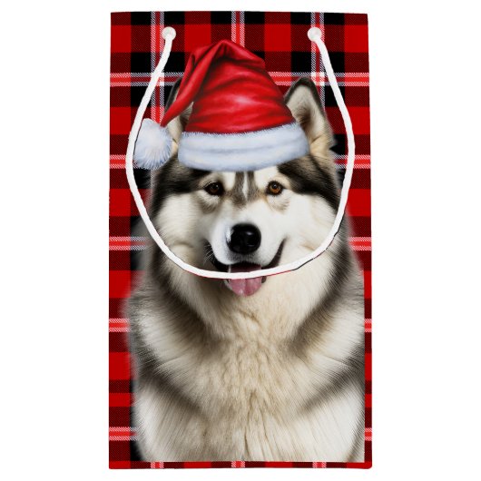 Urlaub Alaskan Malamute Dog Spaß Kariert Weihnacht Kleine Geschenktüte (Rückseite)