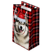 Urlaub Alaskan Malamute Dog Spaß Kariert Weihnacht Kleine Geschenktüte (Rückseite Schrägansicht)