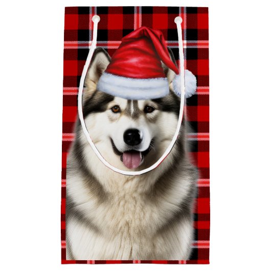 Urlaub Alaskan Malamute Dog Spaß Kariert Weihnacht Kleine Geschenktüte (Vorderseite)