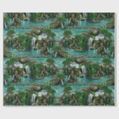 Urlaub am magischen Fantasy-See Geschenkpapier (Flach)