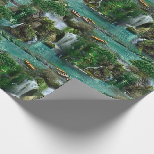 Urlaub am magischen Fantasy-See Geschenkpapier (Ecke)