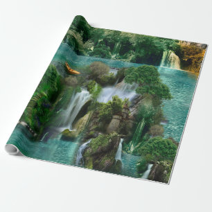 Urlaub am magischen Fantasy-See Geschenkpapier