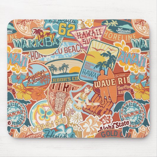 Urlaub am Meer Waikiki Bay Hawaii Mousepad (Vorne)