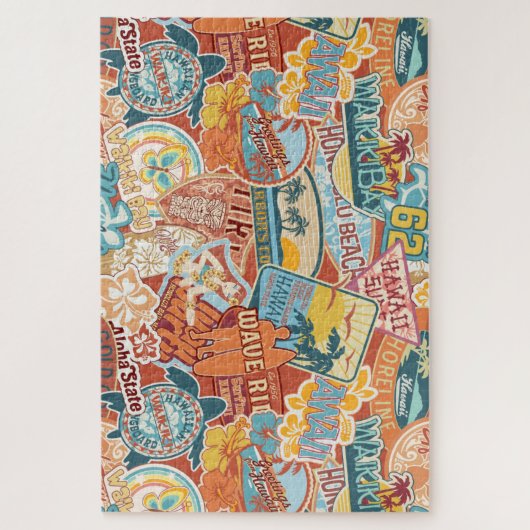 Urlaub am Meer Waikiki Bay Hawaii Puzzle (Vertikal)