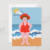 Urlaub am Strand Feiertagspostkarte (Vorne/Hinten)