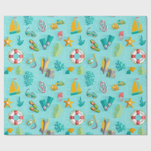 Urlaub am Strand Geschenkpapier (Flach)