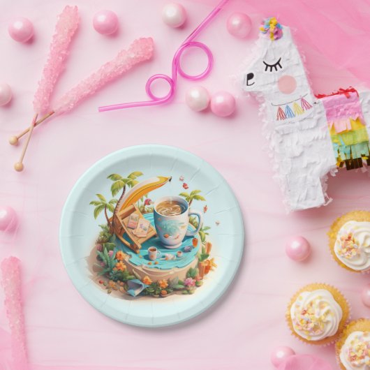 Urlaub am Strand Pappteller (Party)