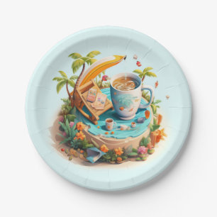 Urlaub am Strand Pappteller