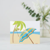 Urlaub am Strand Postkarte (Stehend Vorderseite)