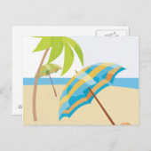 Urlaub am Strand Postkarte (Vorne/Hinten)
