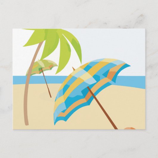 Urlaub am Strand Postkarte (Vorderseite)