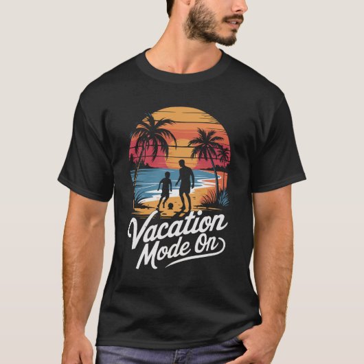 Urlaub am Strand von Vater und Sohn T-Shirt (Vorderseite)