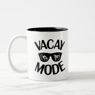 Urlaub Art Vacay Modus Word Text Kunst Zweifarbige Tasse