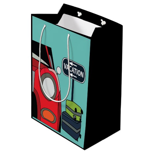 Urlaub auf der Straße Mittlere Geschenktüte (Rückseite Schrägansicht)