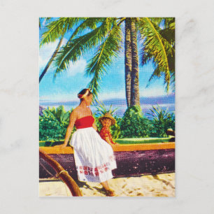 Urlaub auf Hawaii im Stil der alten Zeit Postkarte