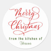 Urlaub Backen Frohe Weihnachten Personalisiert Runder Aufkleber (Vorderseite)