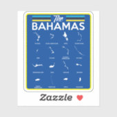 Urlaub Bahamas Karte Sticker Cruise Bahamian (Blatt)