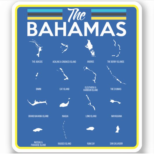 Urlaub Bahamas Karte Sticker Cruise Bahamian (Vorderseite)