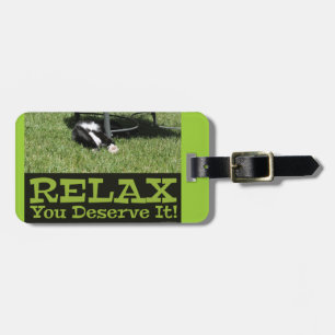 Urlaub Bedeutet Relax Katzen Foto Spaß Motto Gepäckanhänger