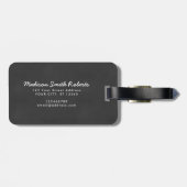 Urlaub | BLUME | Monogramm | Gepäckmarke Gepäckanhänger (Rückseite horizontal)