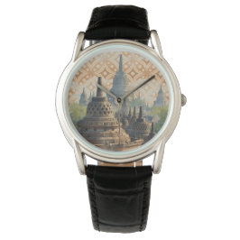 Urlaub, Borobudur Tempel, Java Indonesien, Vintage Armbanduhr