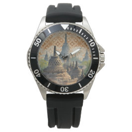 Urlaub, Borobudur Tempel, Java Indonesien, Vintage Armbanduhr
