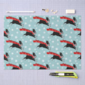Urlaub Boston Terrier mit Snowflakes Weihnachten Seidenpapier (Handwerk)