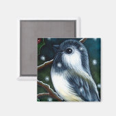 URLAUB CHICKADEE MIT SCHNEESZEIT MAGNET (Vorderseite/Rückseite)