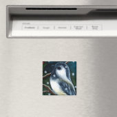 URLAUB CHICKADEE MIT SCHNEESZEIT MAGNET (In Situ (Geschirrspüler))