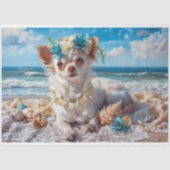 Urlaub Chihuahua Welpe Decoupage Seidenpapier (Vorderseite)