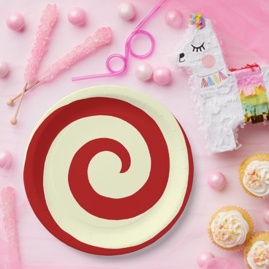 URLAUB CHRISTMAS CANDY SWIRL PAPIERPLATTE PAPPTELLER (Party)