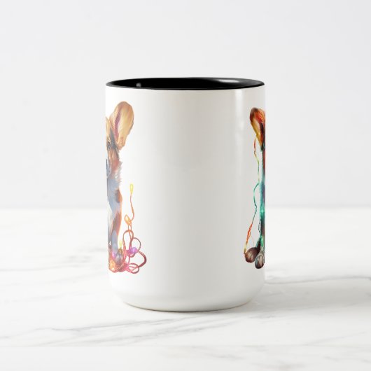 URLAUB CHRISTMAS PEMBROKE WELSH CORGI PUPPY DOG ZWEIFARBIGE TASSE (Mittel)