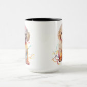 URLAUB CHRISTMAS WHITE PODLE PUPPY HUND TASSE (Zentrum)