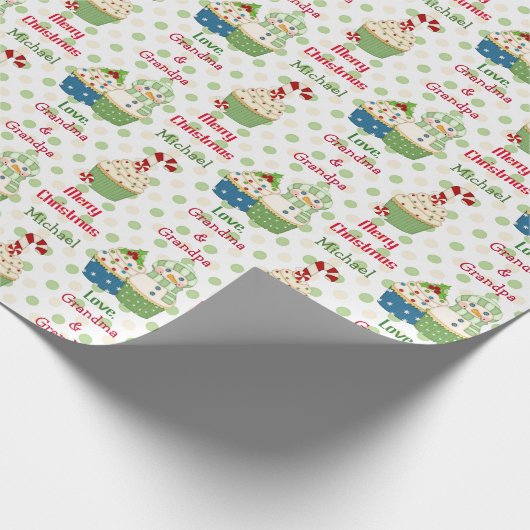 Urlaub Cupcake Personalisierte Kinder Geschenkpapier (Ecke)