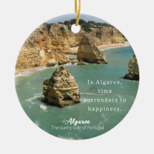 Urlaub der Strandfamilie an der Algarve in Portuga Keramik Ornament
