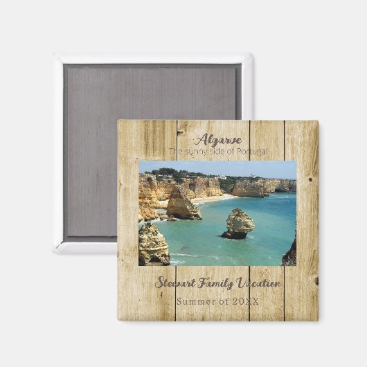 Urlaub der Strandfamilie an der Algarve in Portuga Magnet (Vorderseite/Rückseite)